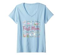 Mujer Diseño First Mom Blessed New Motherhood Mama Camiseta Cuello V