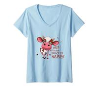Mujer Diseño humorístico de Vaca Que Mantiene tu desorden lejos Camiseta Cuello V