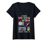Mujer Diseño I Have No Idea What This Is - 80s 90s Men Women Kid Design Camiseta Cuello V