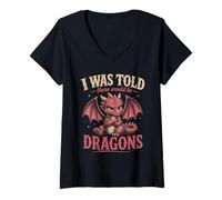 Mujer Diseño I Was Told There Would Be Dragons Camiseta Cuello V