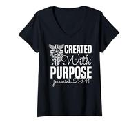 Mujer Diseño Inspirador con Propósito Jeremías 29:11 Camiseta Cuello V
