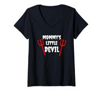 Mujer Diseño Mommys Little Devil Camiseta Cuello V