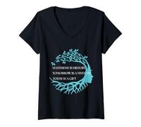 Mujer Diseño Motivacional con Citas Inspiradoras Today Is A Blessing Camiseta Cuello V