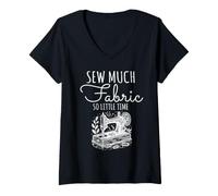 Mujer Diseño para Amantes de la Costura para Coser Mucha Tela y Tan Poco Tiempo Camiseta Cuello V
