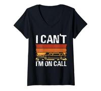 Mujer Diseño Retro I Can't I'm On Call Camiseta Cuello V