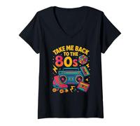 Mujer Diseño Retro Take Me Back to The 80s Camiseta Cuello V