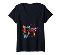 Mujer Diseño Sunmudo Colorido Arte marcial coreano con meditación Camiseta Cuello V