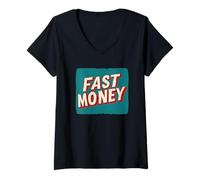 Mujer Disfraz de dinero rápido para niños y niñas Camiseta Cuello V