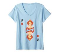 Mujer Disfraz de Grupo de Halloween de Queen of Diamonds Camiseta Cuello V
