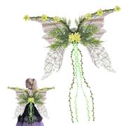 Mujer disfraz de hadas - Diseño de brillo, correas elásticas | 70x48cm Women Fairy Tale Wings, alas de vestir de color transparente para looks de festival, atuendo de fantasía para sesión de fotos tem