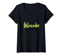 Mujer Disfraz de Halloween de Wasabi con Camiseta Divertida de simulación de Que Soy Wasabi Camiseta Cuello V