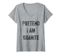 Mujer Disfraz de Halloween Pretend I Am Granite Rock Stone Lover Camiseta Cuello V