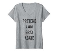 Mujer Disfraz de Halloween Pretend I Am Gray Agate Mineral Lover Camiseta Cuello V