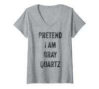 Mujer Disfraz de Halloween Pretend I Am Gray Quartz Mineral Lover Camiseta Cuello V