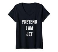 Mujer Disfraz de Halloween Pretend I Am Jet Mineraloid Rock Lover Camiseta Cuello V