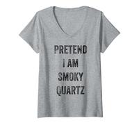 Mujer Disfraz de Halloween Pretend I Am Smoky Quartz Mineral Lover Camiseta Cuello V
