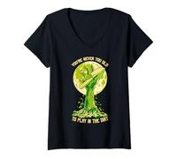Mujer Disfraz de Jardinero de Halloween con la Mano Zombi Youre Never Too Old Camiseta Cuello V