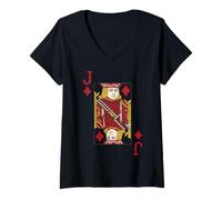 Mujer Disfraz de Las Vegas de Jack Diamond Card Poker Camiseta Cuello V
