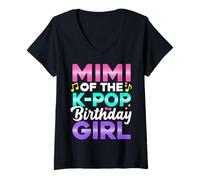 Mujer Disfraz de Mimi of The Birthday Party Anime K Pop Girl Grandma Camiseta Cuello V