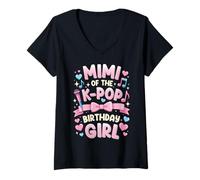 Mujer Disfraz de Mimi of The Birthday Party Anime K Pop Girl Grandma Camiseta Cuello V