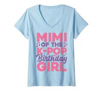 Mujer Disfraz de Mimi of The Birthday Party Anime K Pop Girl Grandma Camiseta Cuello V