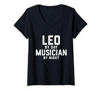 Mujer Disfraz de músico de Leo para Halloween, Gen Z Millennial Leos Camiseta Cuello V