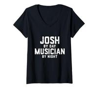 Mujer Disfraz de músico Josh de Halloween Gen Z Millennial Josh Camiseta Cuello V