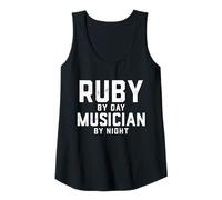 Mujer Disfraz de músico rubí Gen Z Música milenaria Ruby Meme Canción Camiseta sin Mangas