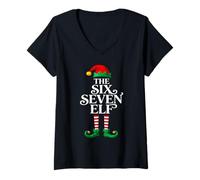 Mujer Disfraz de Navidad Viral 67 Trend de The Six Seven Elf Camiseta Cuello V