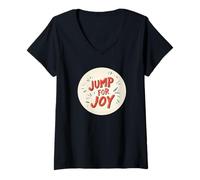 Mujer Disfraz de Nice Jump for Joy Camiseta Cuello V