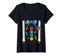 Mujer Disfraz De Payaso con Tirantes Disfraz De Carnaval Disfraz Camiseta Cuello V