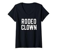 Mujer Disfraz de Payaso de Rodeo para Halloween Camiseta Cuello V