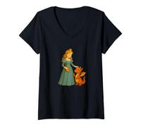 Mujer Disfraz de reina dragón para amantes de cuentos de hadas y princesas Camiseta Cuello V