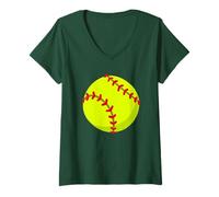 Mujer Disfraz de sóftbol Camiseta Cuello V