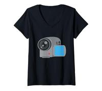 Mujer Disfraz de videocámara Camiseta Cuello V