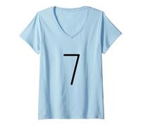 Mujer Disfraz del número Siete Camiseta Cuello V