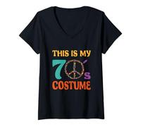 Mujer Disfraz Hippie This Is My 70´s Camiseta Cuello V