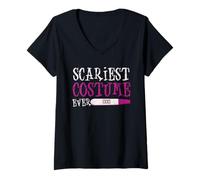 Mujer Disfraz más Aterrador jamás Divertido Halloween Prueba de Embarazo bebé Camiseta Cuello V