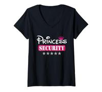 Mujer Disfraz Princess Security Princess Princess para Fiesta de Halloween para niñas Camiseta Cuello V