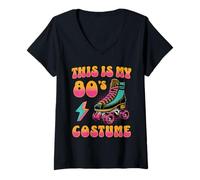 Mujer Disfraz retro de My 70's Disfraz de discoteca para Halloween Camiseta Cuello V