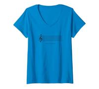 Mujer Disfruta del Silencio. para los entusiastas de la música Camiseta Cuello V