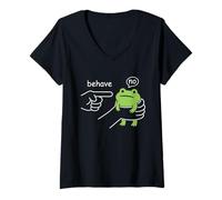 Mujer Dishonest Frog Behave No Funny Frog Meme Cartoon Men Women Camiseta Cuello V