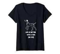 Mujer Disney 101 Dalmatians "Life is Better with a Dog (or 101)" Camiseta Cuello V