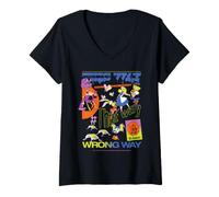 Mujer Disney Alice in Wonderland This Way That Way Wrong Way Retro Camiseta Cuello V