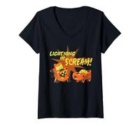Mujer Disney and Pixar's Cars Halloween Mater Lightning McScream! Camiseta Cuello V