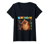 Mujer Disney and Pixar's Hoppers King George Birthday Boy Party Camiseta Cuello V