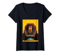 Mujer Disney and Pixar's Hoppers Mabel & Ellen Movie Poster Art Camiseta Cuello V