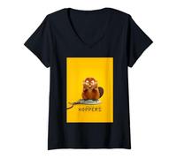Mujer Disney and Pixar's Hoppers Robot Beaver Mabel Poster Art Camiseta Cuello V