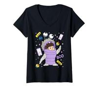Mujer Disney and Pixar's Monsters, Inc. Boo Big Pose Collage Camiseta Cuello V