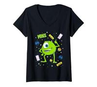 Mujer Disney and Pixar's Monsters, Inc. Mike Big Pose Collage Camiseta Cuello V